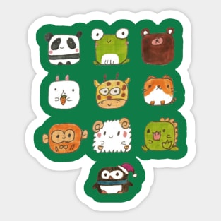 Cute Pack of Animal Figures Sticker